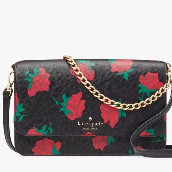 Kate Spade Madison Rose Toss Printed Flap Crossbody bag NWT - Picture 1 of 12